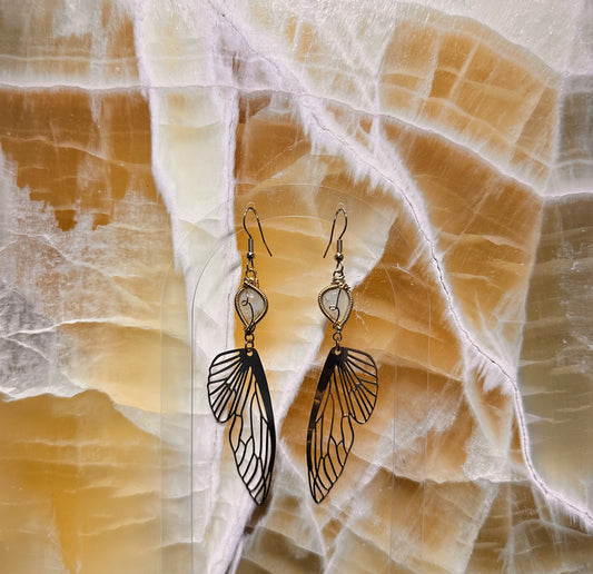 Moonstone butterfly wing earrings🦋🌙