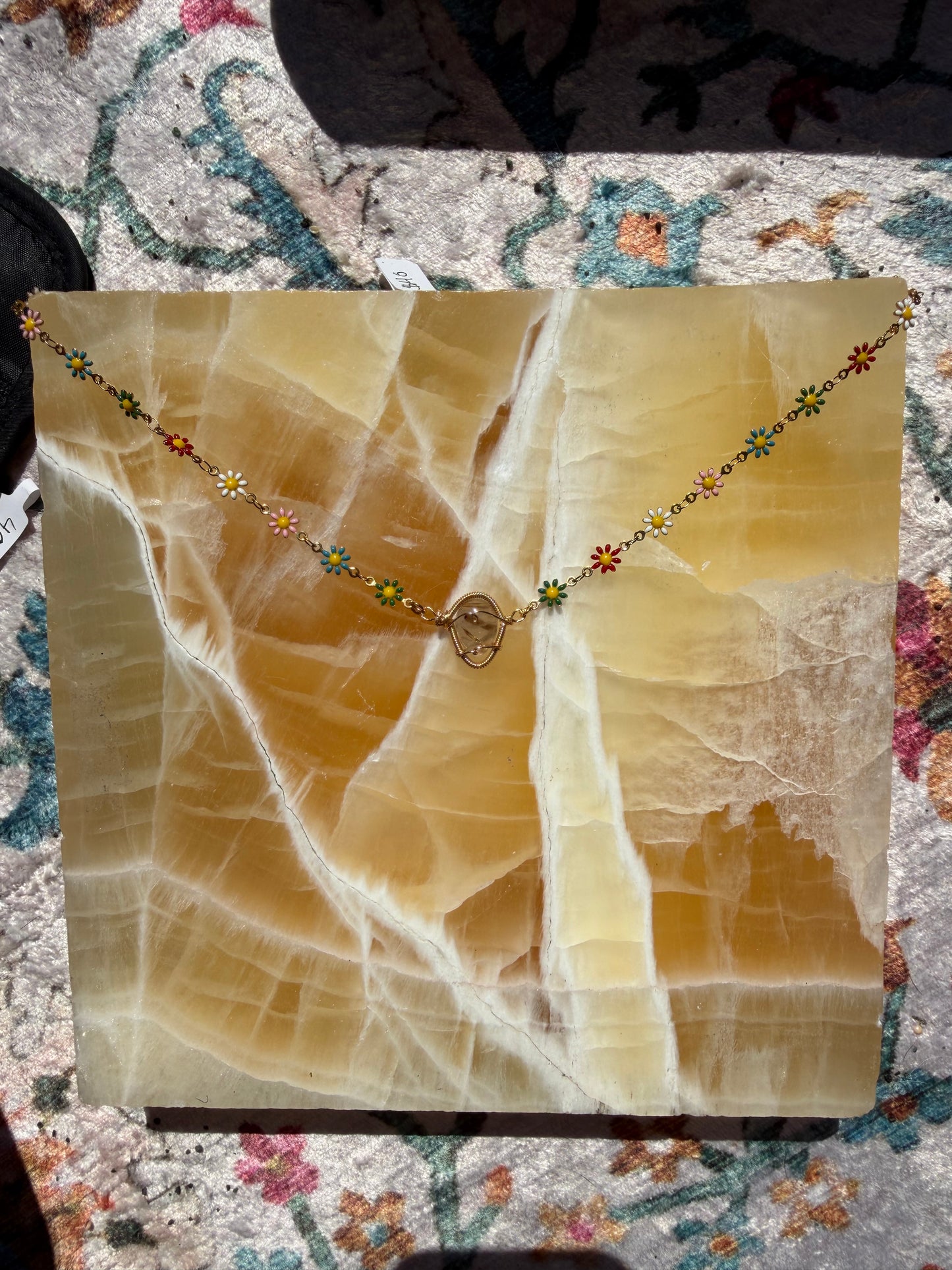 Rutilated Quartz w/ flower chain🌼