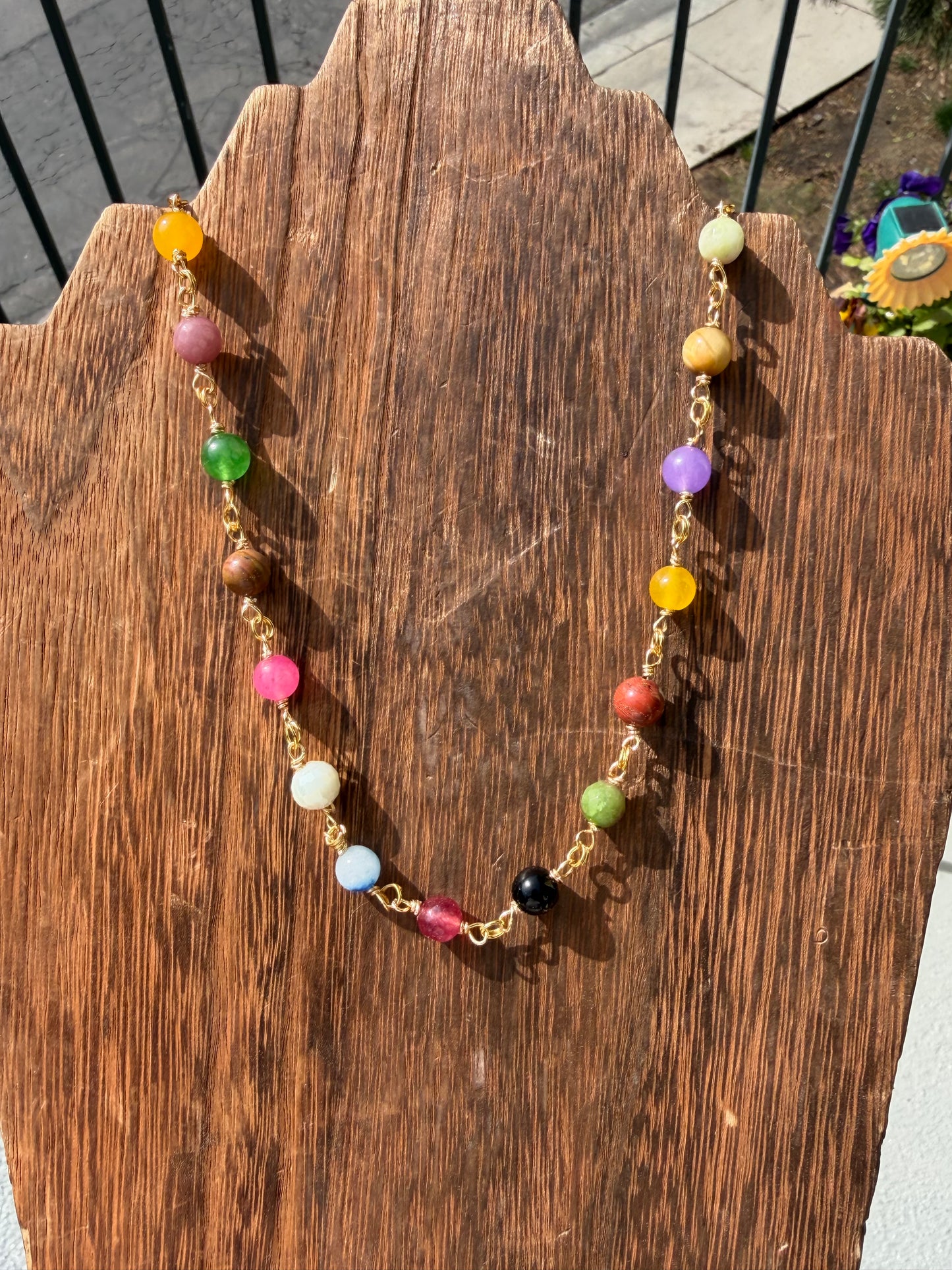 Mixed stone beaded necklace 🫶🏼