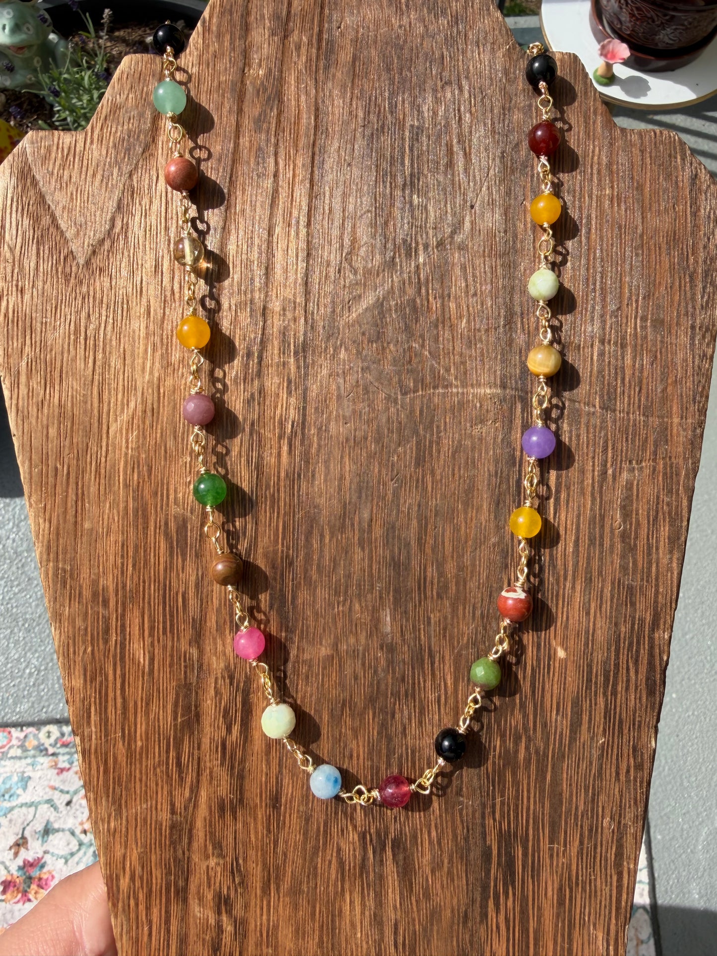 Mixed stone beaded necklace 🫶🏼